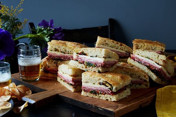 Slab muffuletta