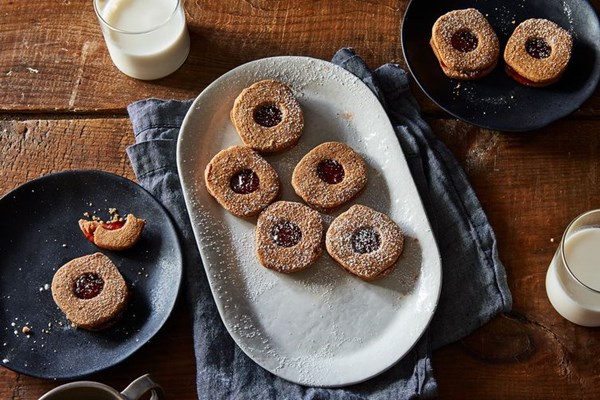 Slice and bake Linzer cookies