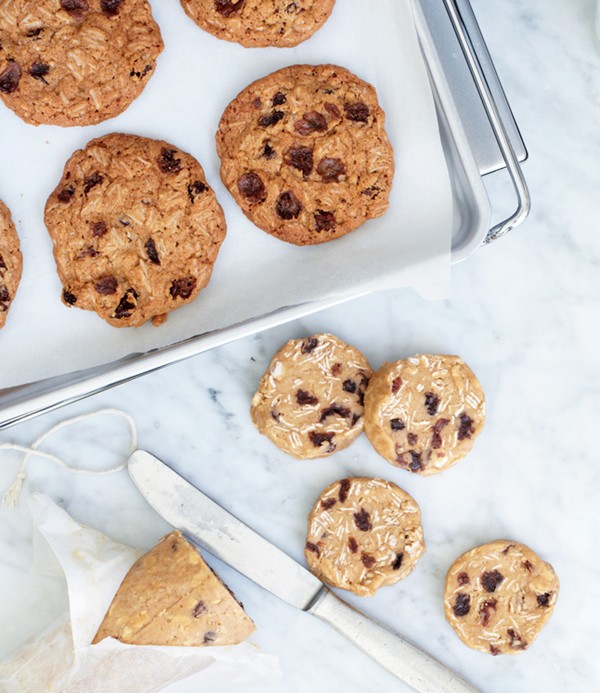 Slice-and-bake oatmeal raisin cookies