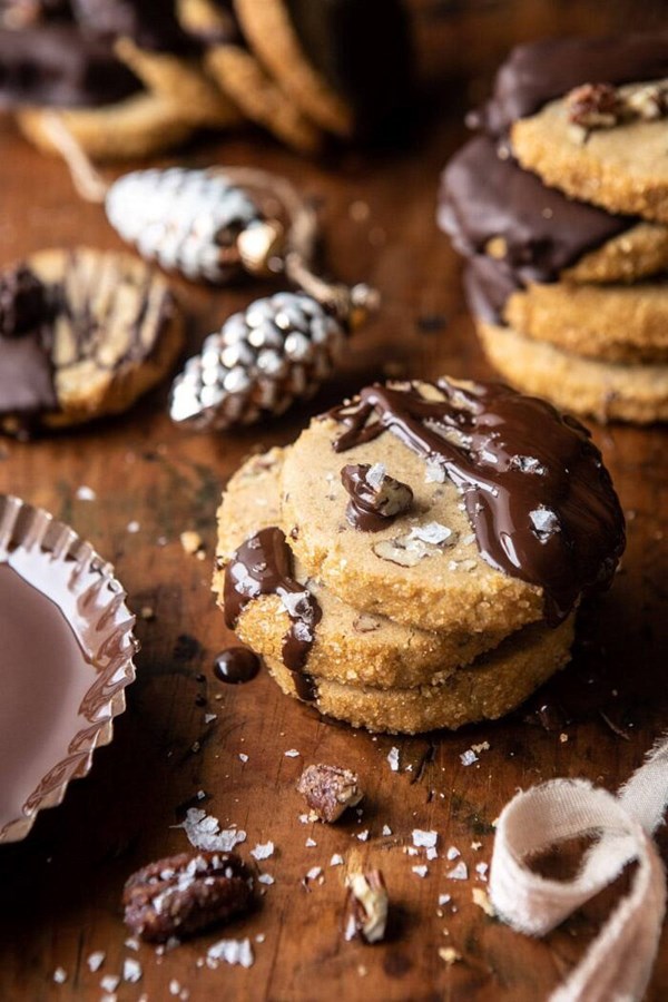 Slice n' bake salted chocolate butter pecan cookies