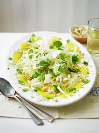 Sliced fennel, orange & almond salad