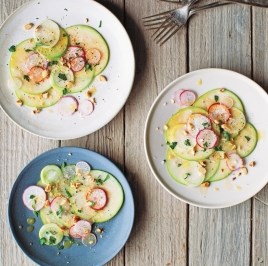 Sliced radish and apple salad