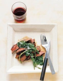 Sliced steak with arugula and pecorino (Tagliata alla rucola e pecorino)
