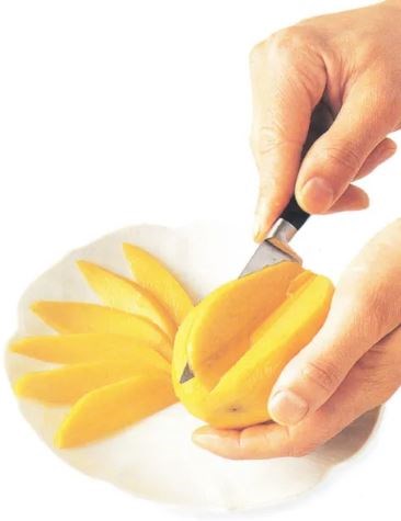 Slicing a mango
