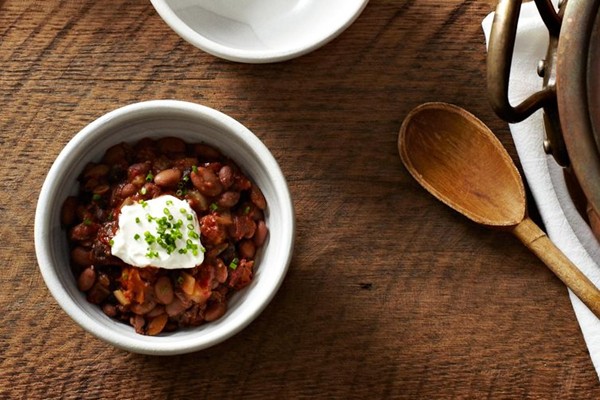 Slightly smoky mixed-bean chili
