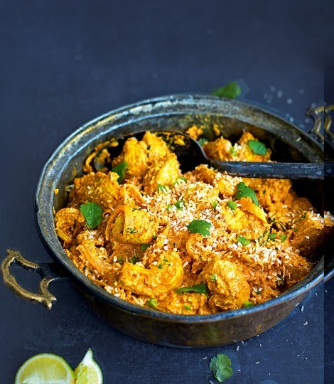 Slimmed-down chicken korma