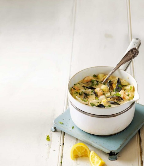 Slimmed-down seafood chowder