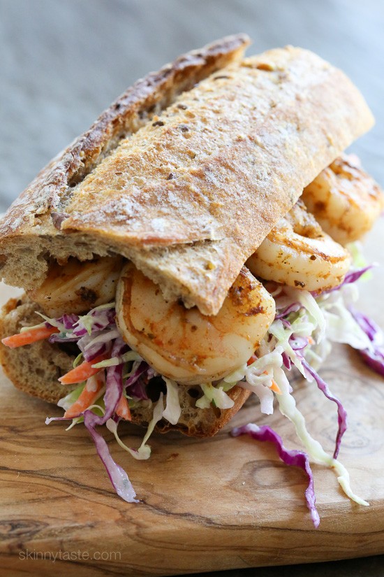 Slimmed down shrimp po’ boy