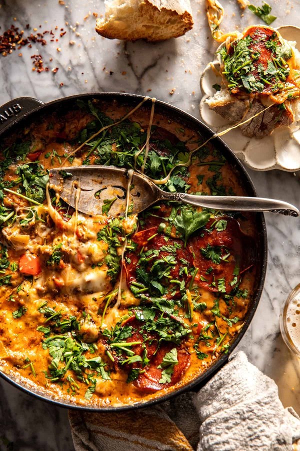 Sloppy hot Italian cheese dip