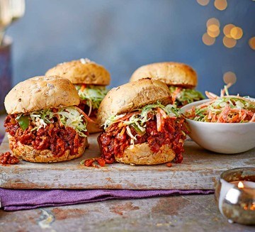 Sloppy Joes with brussels sprout slaw