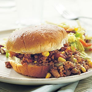 Sloppy skillet beef sandwiches
