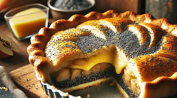 Slovakian apple and poppyseed pie