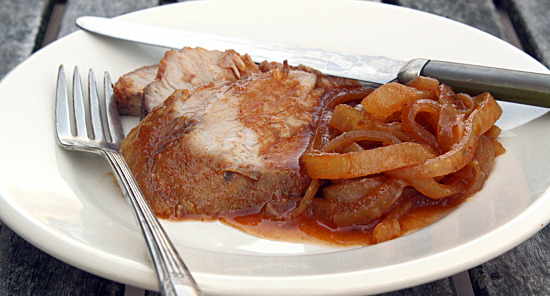 Slow and low roast pork with ginger Sriracha barbeque sauce