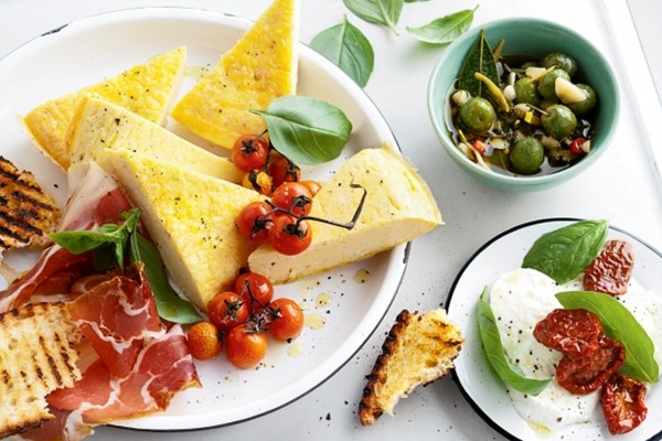 Slow-baked frittata with antipasto
