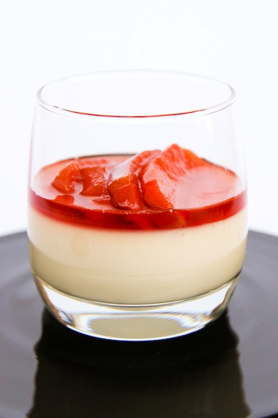 Slow baked quince & honey panna cotta