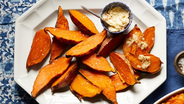 Slow-baked sweet potatoes