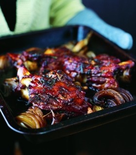Slow-braised pork hocks with honey and Marsala