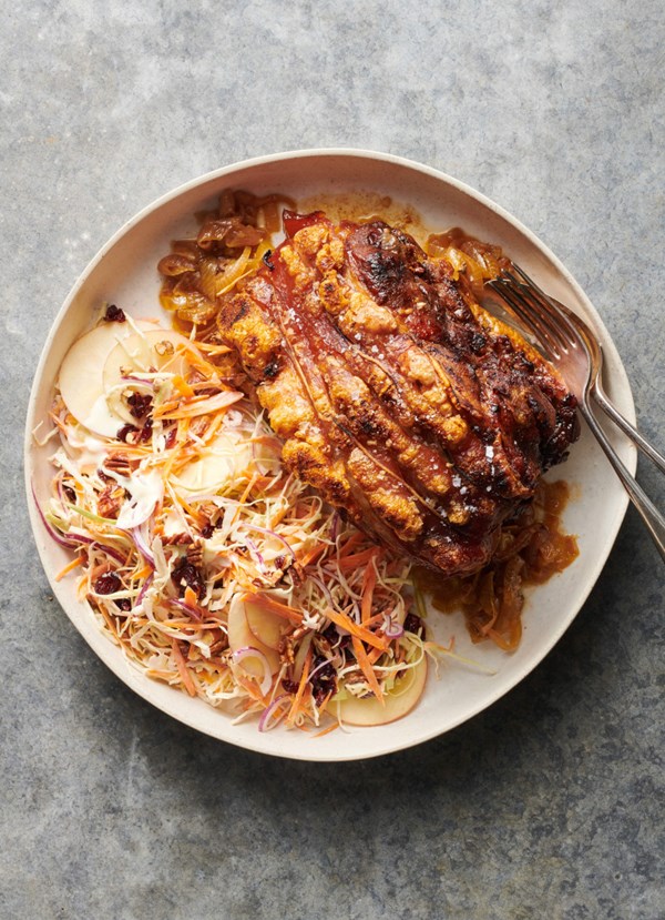 Slow-braised smoky pork shoulder with winter slaw