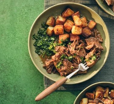 Slow-cooked beef brisket with chimichurri