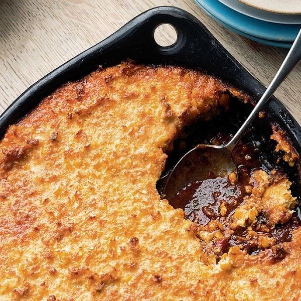 Slow-cooked chicken with a crisp corn crust