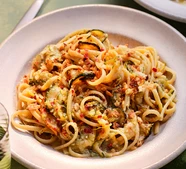 Slow cooked courgette pasta