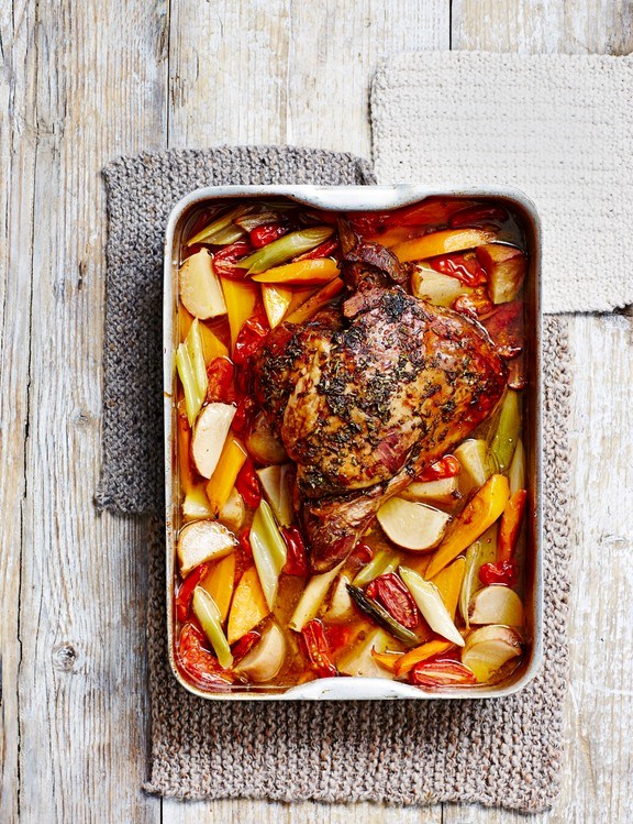 Slow-cooked lamb and autumn veg one pot