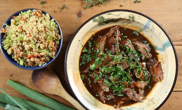 Slow cooked lamb necks with preserved lemon and fennel