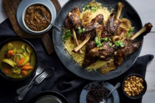 Slow-cooked lamb shank couscous