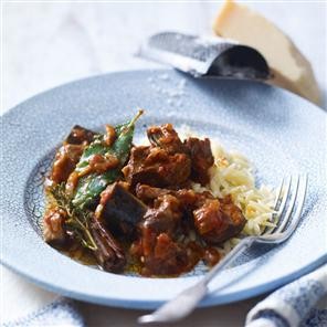 Slow-cooked lamb with aubergines