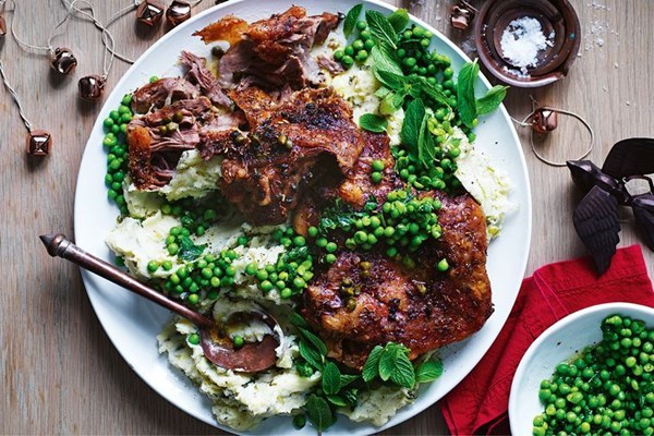 Slow-cooked lamb with caramelised shallot mash