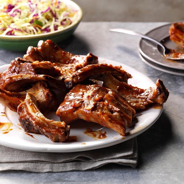 Slow-cooked mesquite ribs
