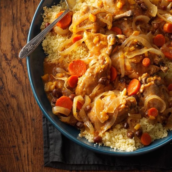 Slow-cooked Moroccan chicken