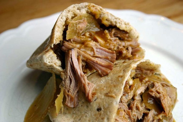Slow-cooked Panang curry pulled pork with a coconut curry sauce
