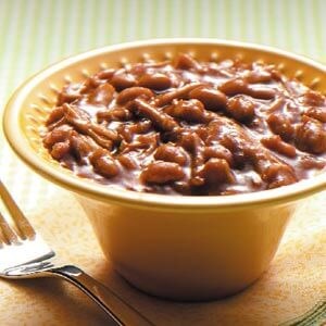 Slow-cooked pork and beans