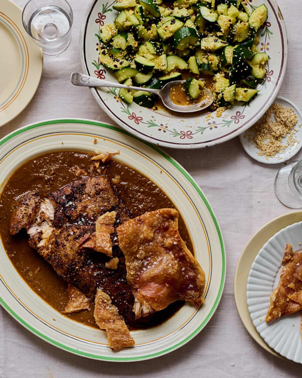 Slow-cooked pork belly with chipotle and tamarind