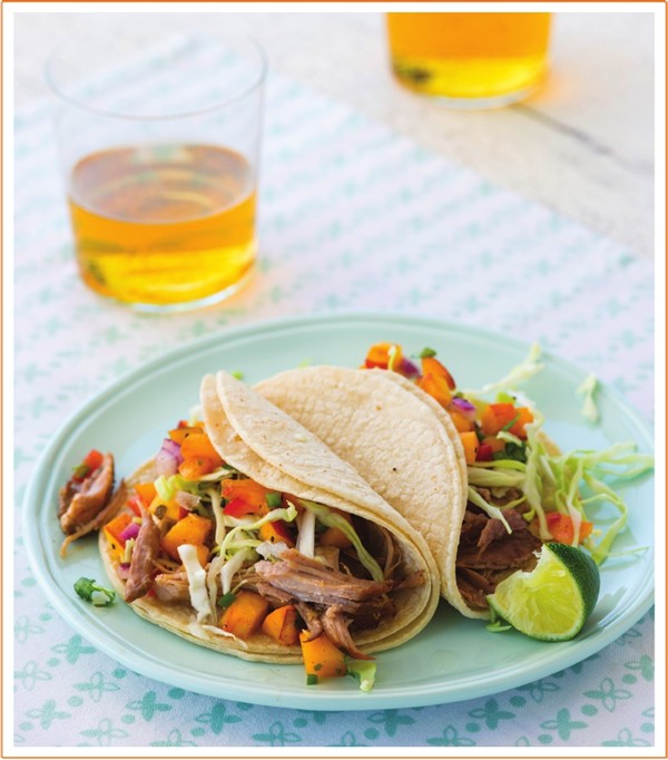 Slow-cooked pork tacos