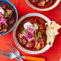 Slow-cooked pork with chilli and orange 