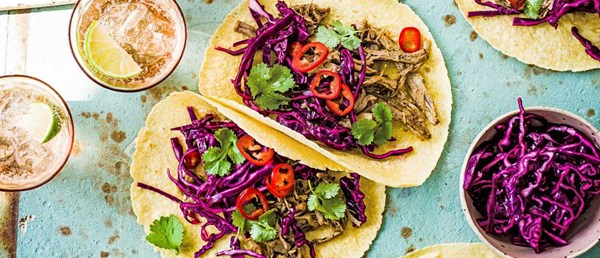 Slow-cooked pulled pork carnitas