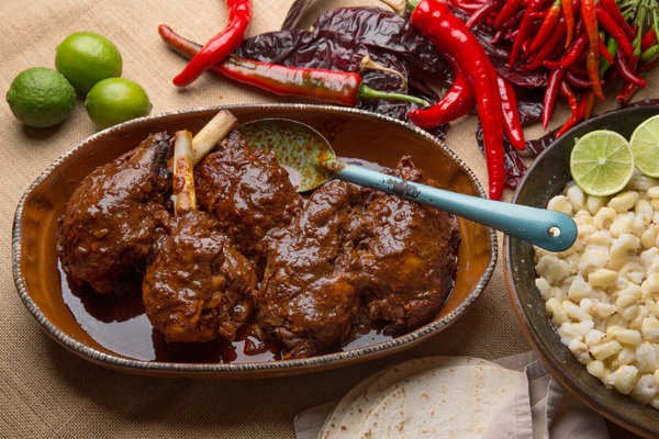 Slow-cooked red chile turkey