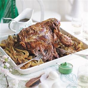 Slow-cooked shoulder of lamb with fennel and Marsala