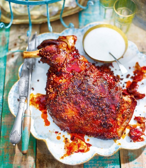 Slow-cooked shoulder of lamb with Moorish spices and buttermilk dressing
