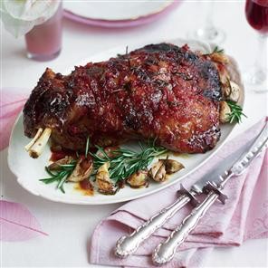 Slow-cooked shoulder of lamb with chilli jam and rosemary