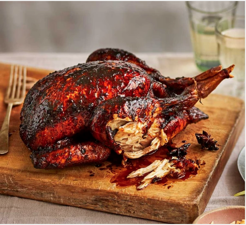 Slow-cooked soy-glazed chicken