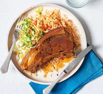 Slow-cooked sticky pork chops