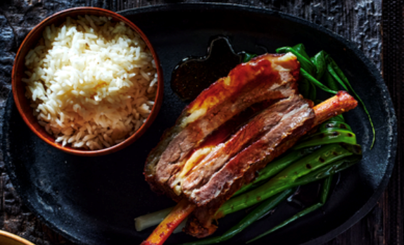 Slow-cooked teriyaki beef ribs
