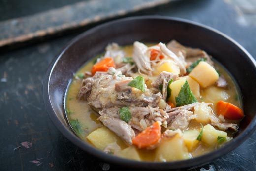 Slow-cooked turkey with mustard sauce