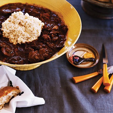 Slow-cooked veal grillades