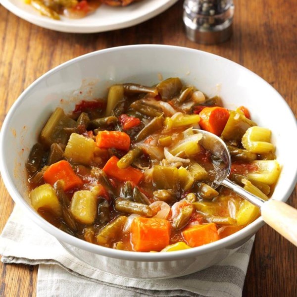 Slow-cooked vegetables
