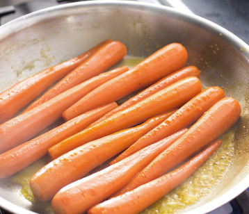 Slow-cooked whole carrots