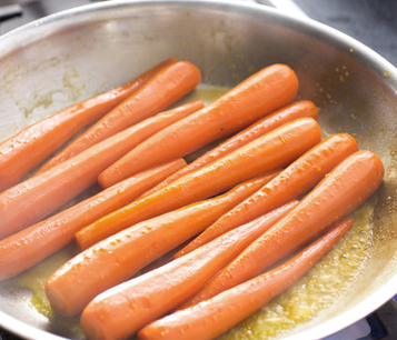 Slow-cooked whole carrots